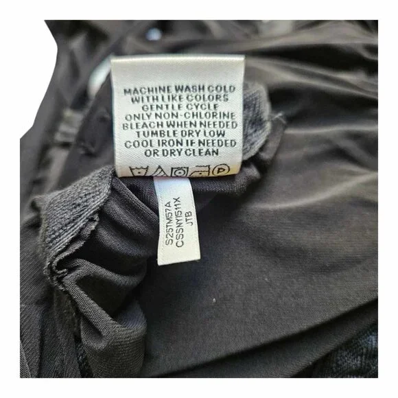 NWT Women’s Calvin Klein Ruched Black Sleeveless Blouse Size L - Picture 7 of 7